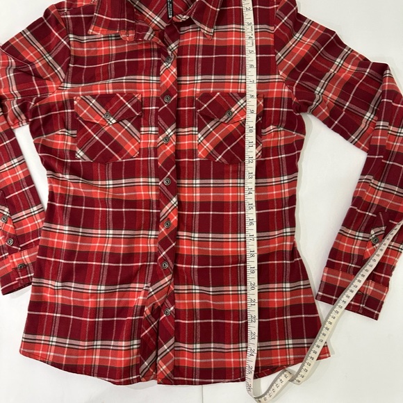 Kuhl Women's Alina Flannel Plaid Shirt Blue Depths size Medium - Picture 10 of 11